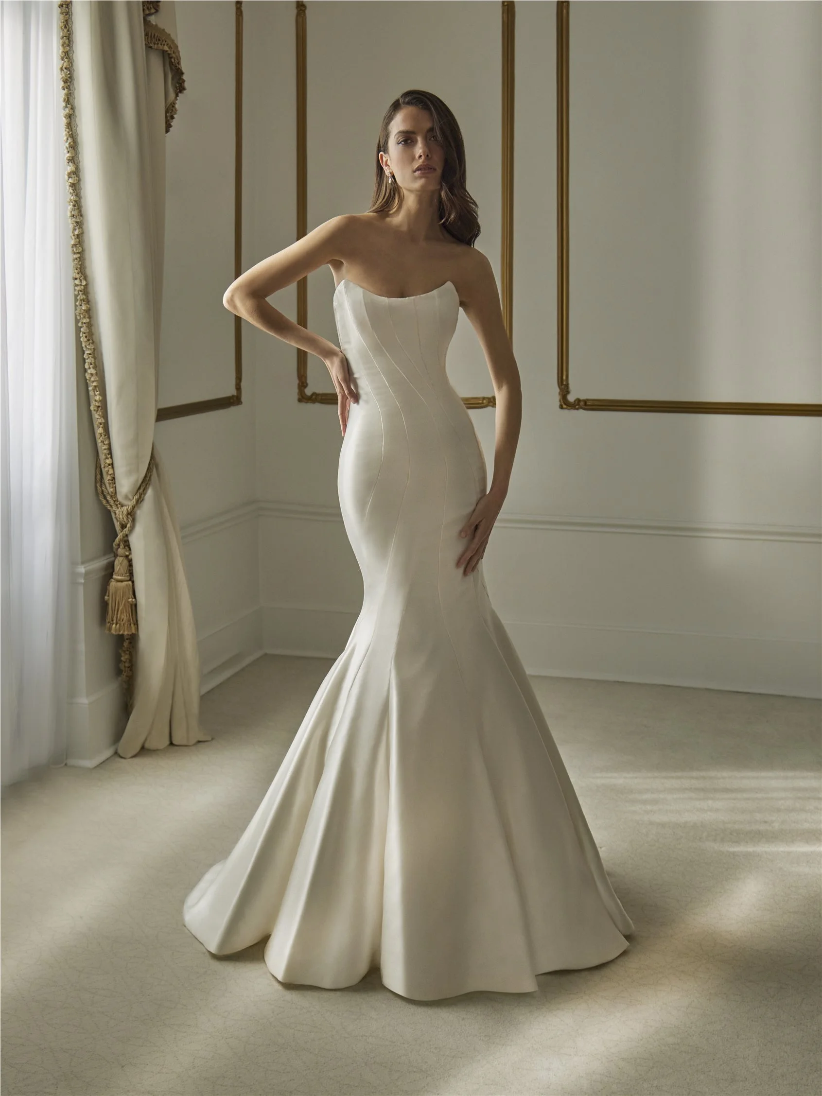 ORNEA Mikado mermaid gown with strapless neckline