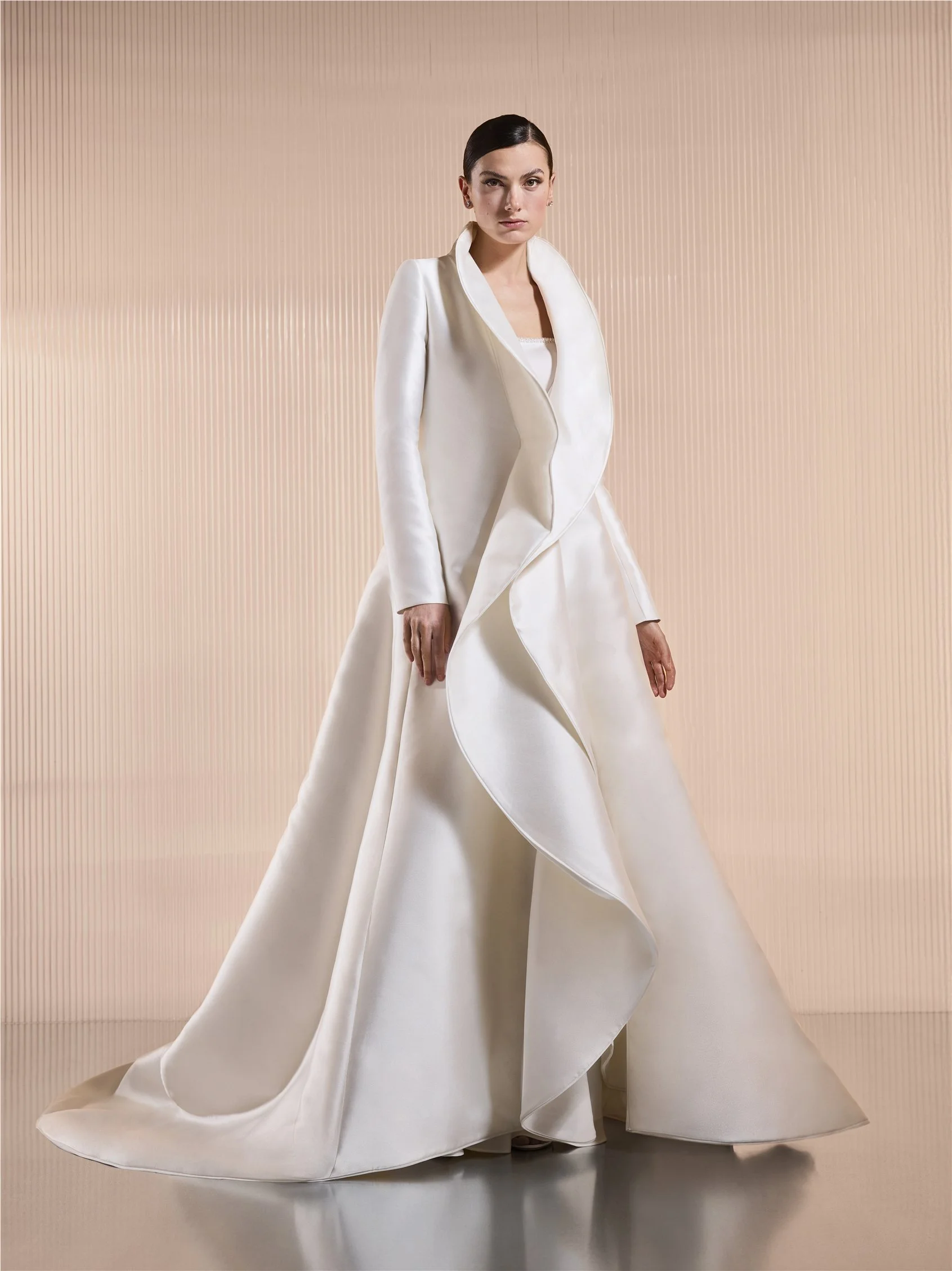 MYRIANNA Satin slip dress with draped coat 2 MYRIANNA Satin slip dress with draped coat