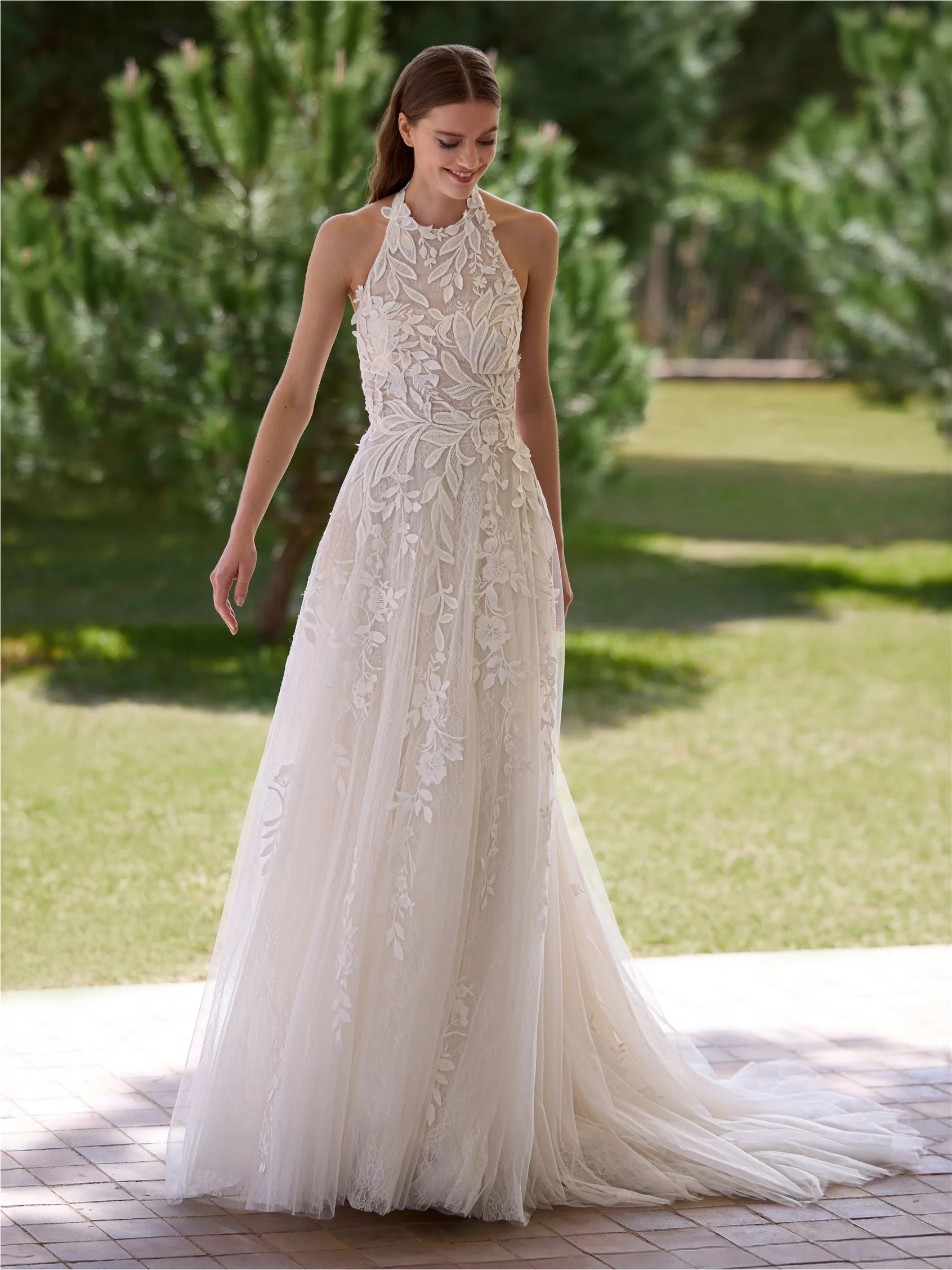 AILIE A-line dress with halter neck and open back