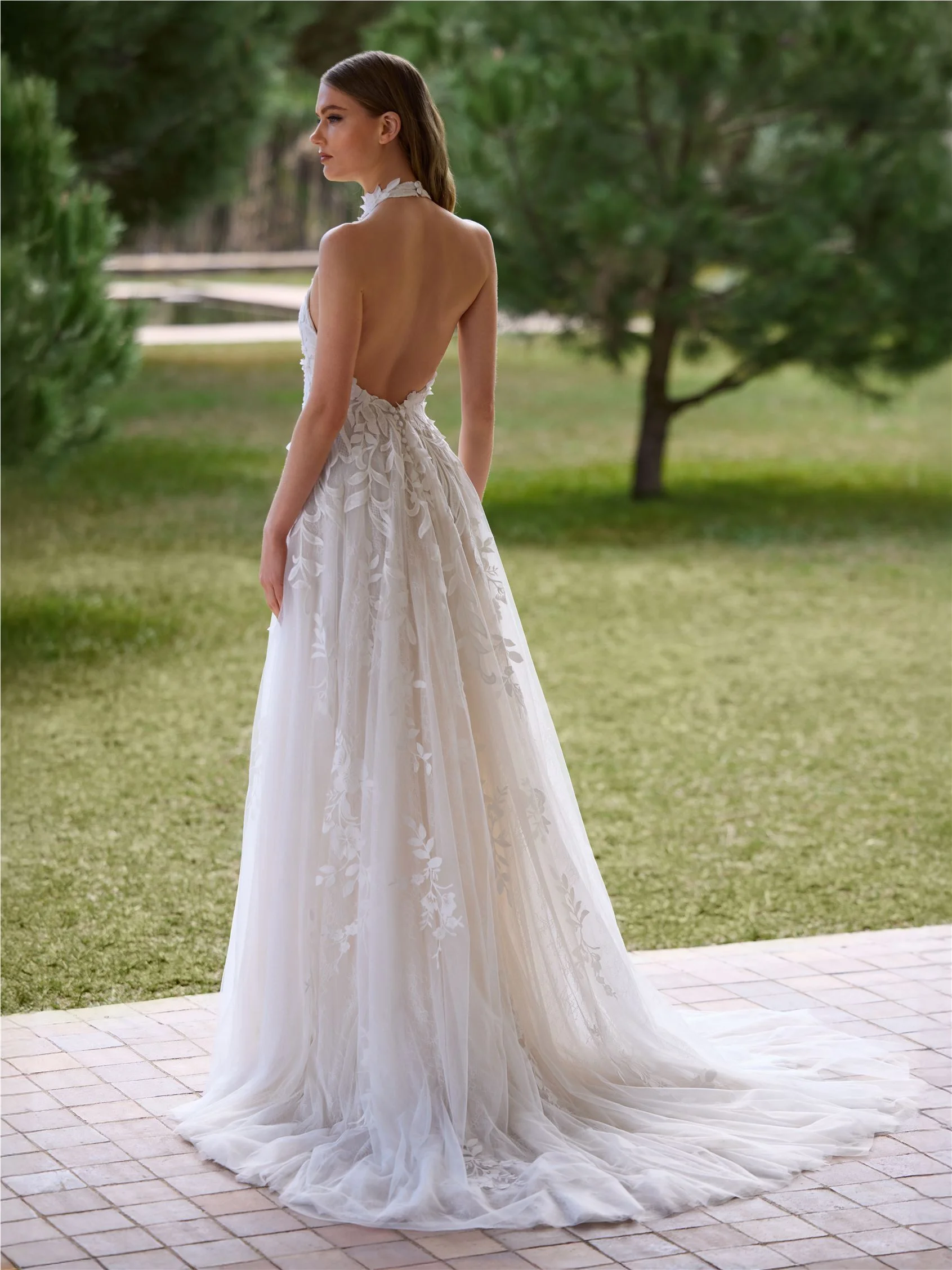 AILIE A-line dress with halter neck and open back