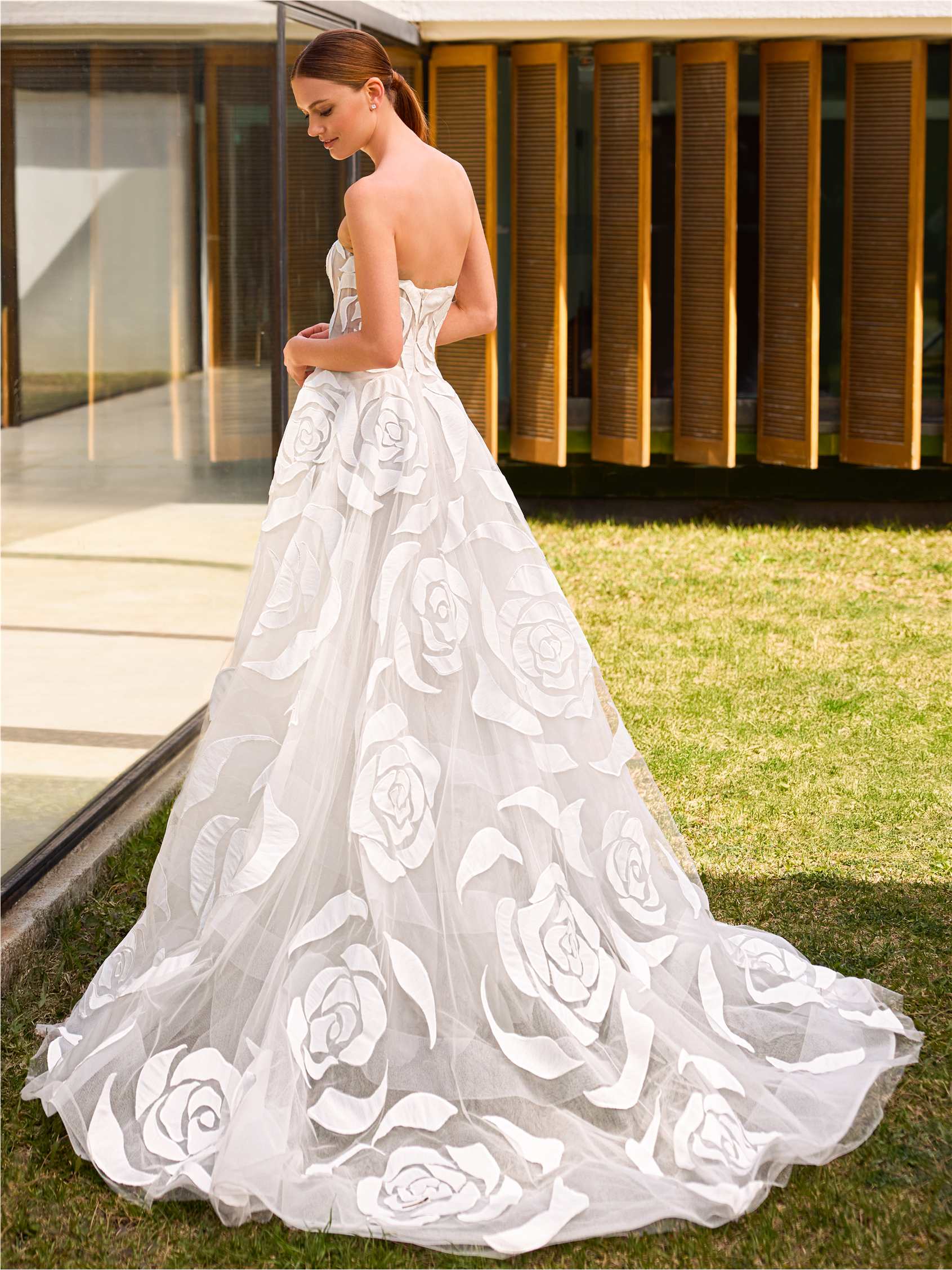 PAZIT Strapless A-line dress in floral lace 2 PAZIT Strapless A-line dress in floral lace