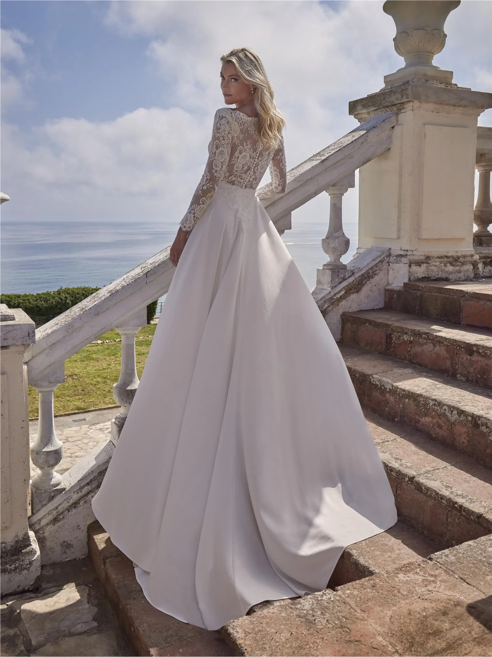 DANYAH A-line dress with bateau neckline, long sleeves 6 DANYAH A-line dress with bateau neckline, long sleeves