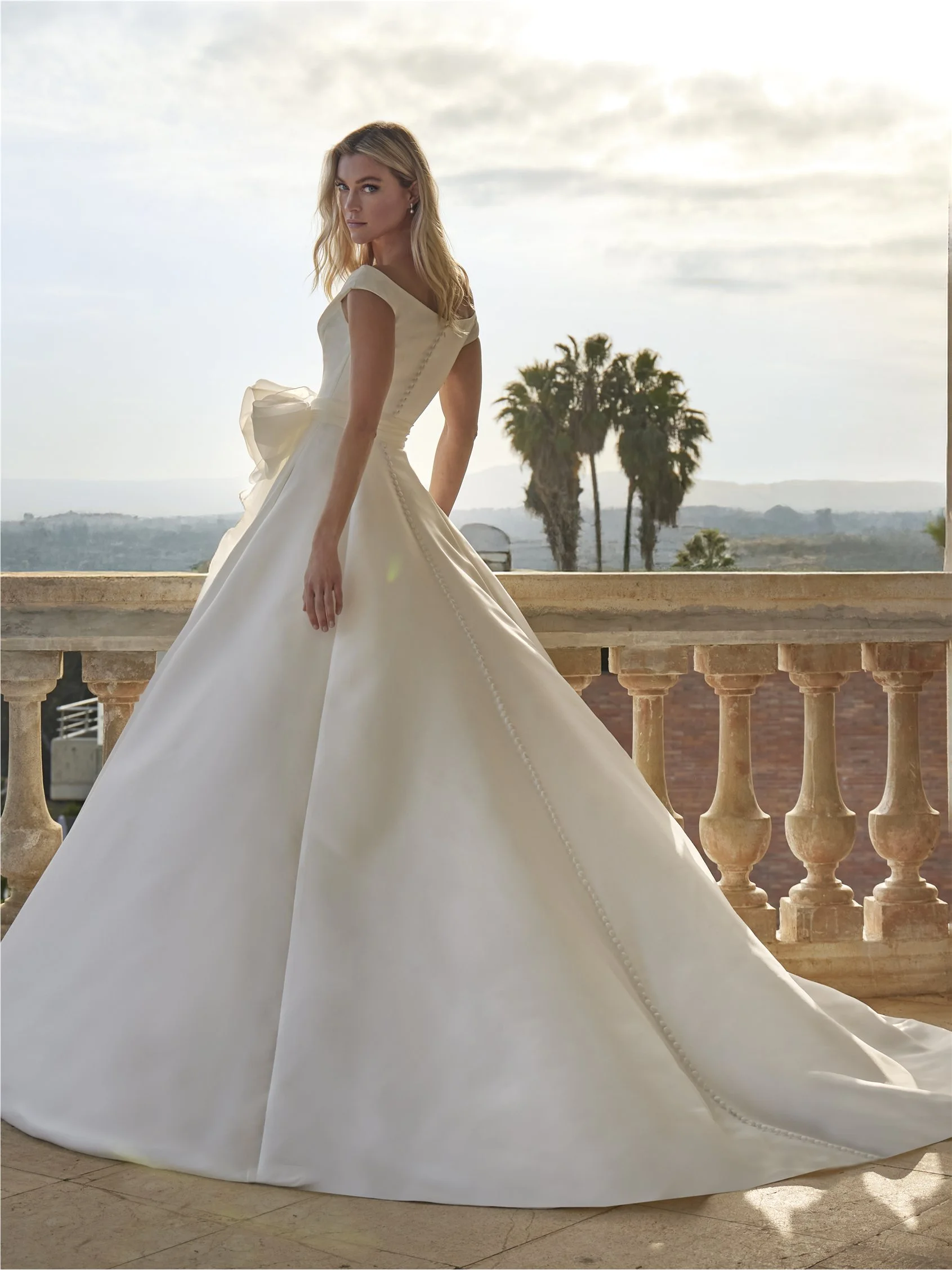 SAWAI A-line dress with bateau neckline with detachable flower 3 SAWAI A-line dress with bateau neckline with detachable flower