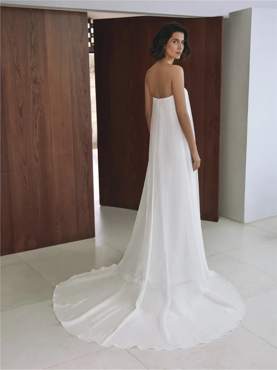 XANTAL Strapless column dress with detachable shawl