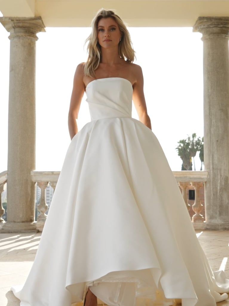 SEBASTIANA Princess midi dress with strapless neckline