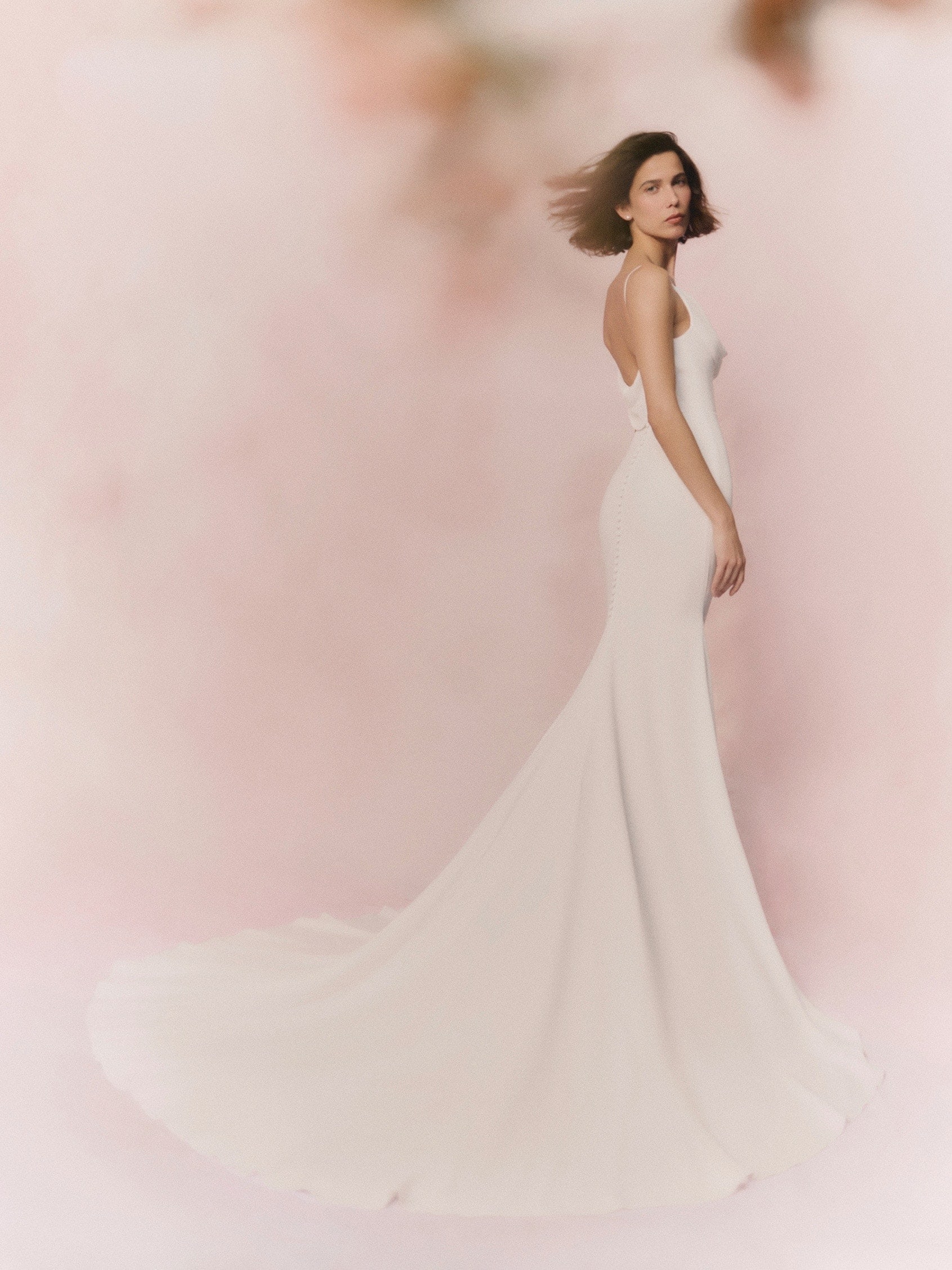 ANTIOPE Draped wedding dress in crepe with mermaid cut