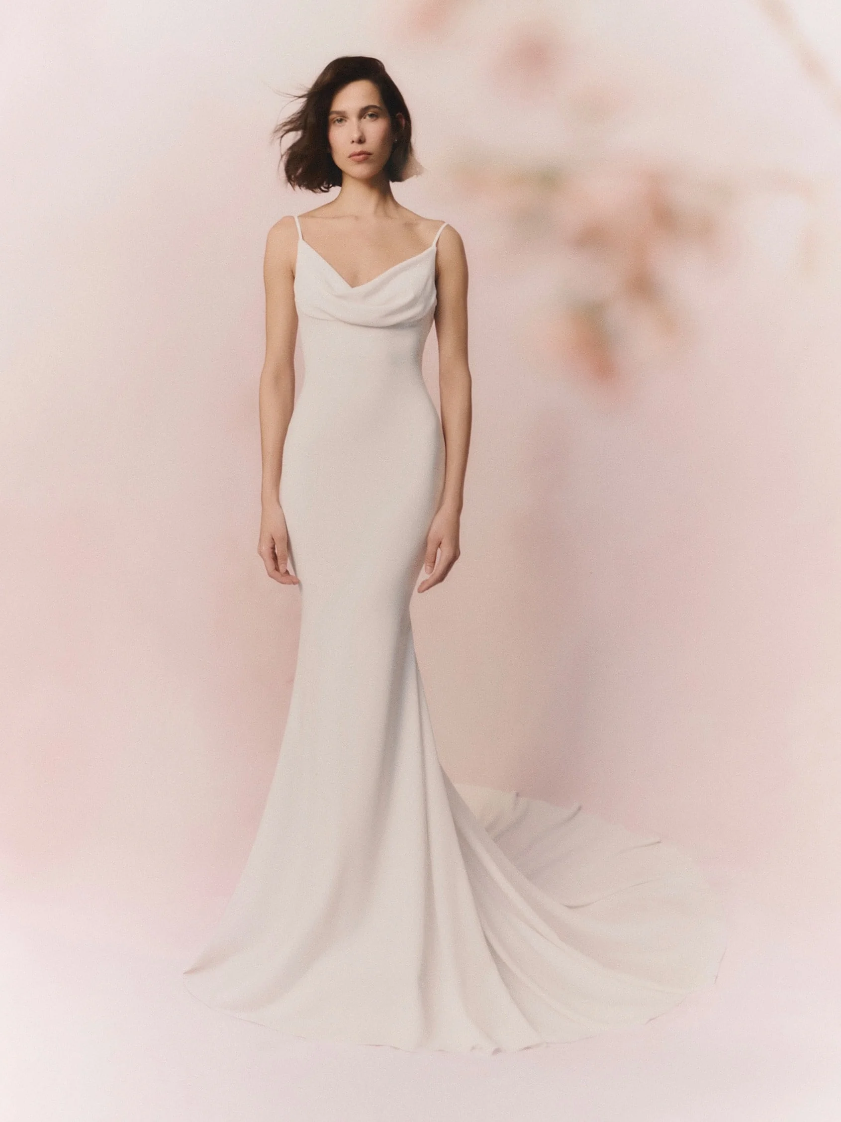 ANTIOPE Draped wedding dress in crepe with mermaid cut