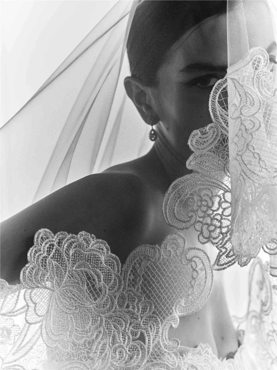 V-CERELISE Tulle veil with lace trim 4 V-CERELISE Tulle veil with lace trim