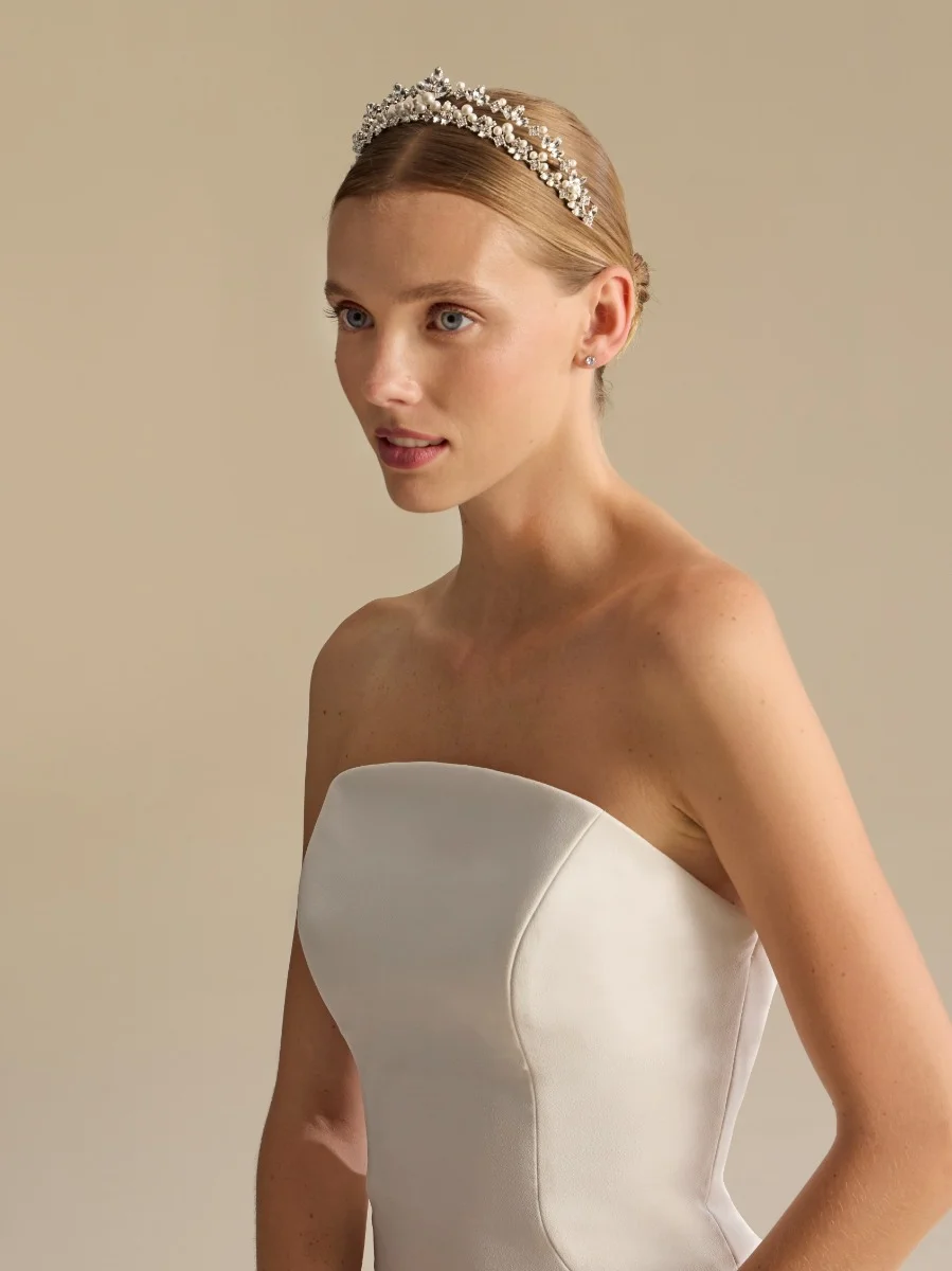HD-LA66 Bridal headpiece made of metal and beads 1 HD-LA66 Bridal headpiece made of metal and beads