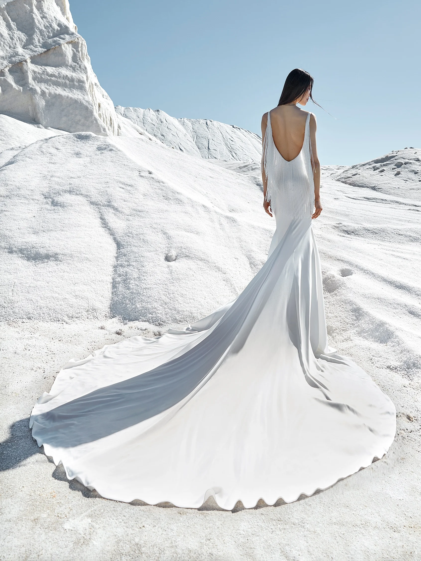 SUNRAY Draped mermaid wedding dress