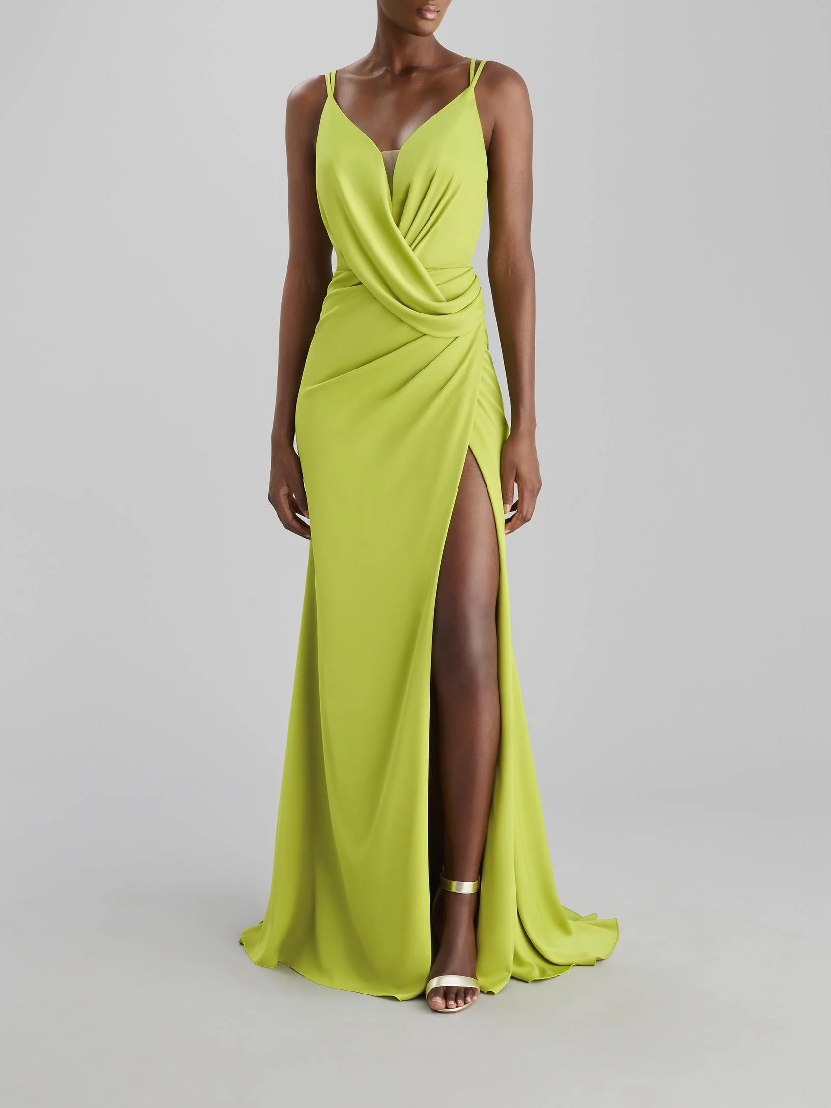 DRAPE 2302 Mermaid party dress with V-neck