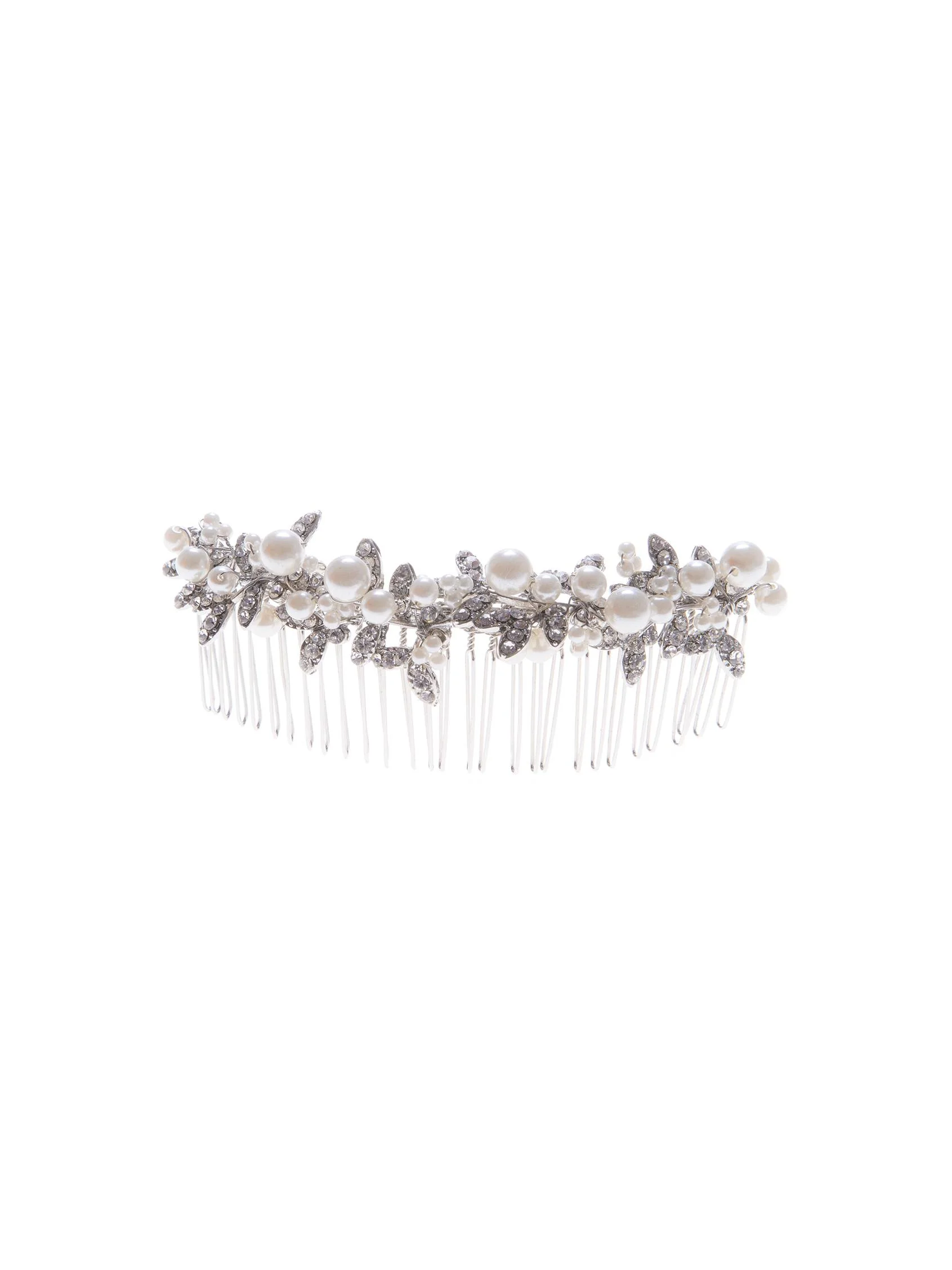 T20-2452 Soft satin headress with chantilly and rhinestones