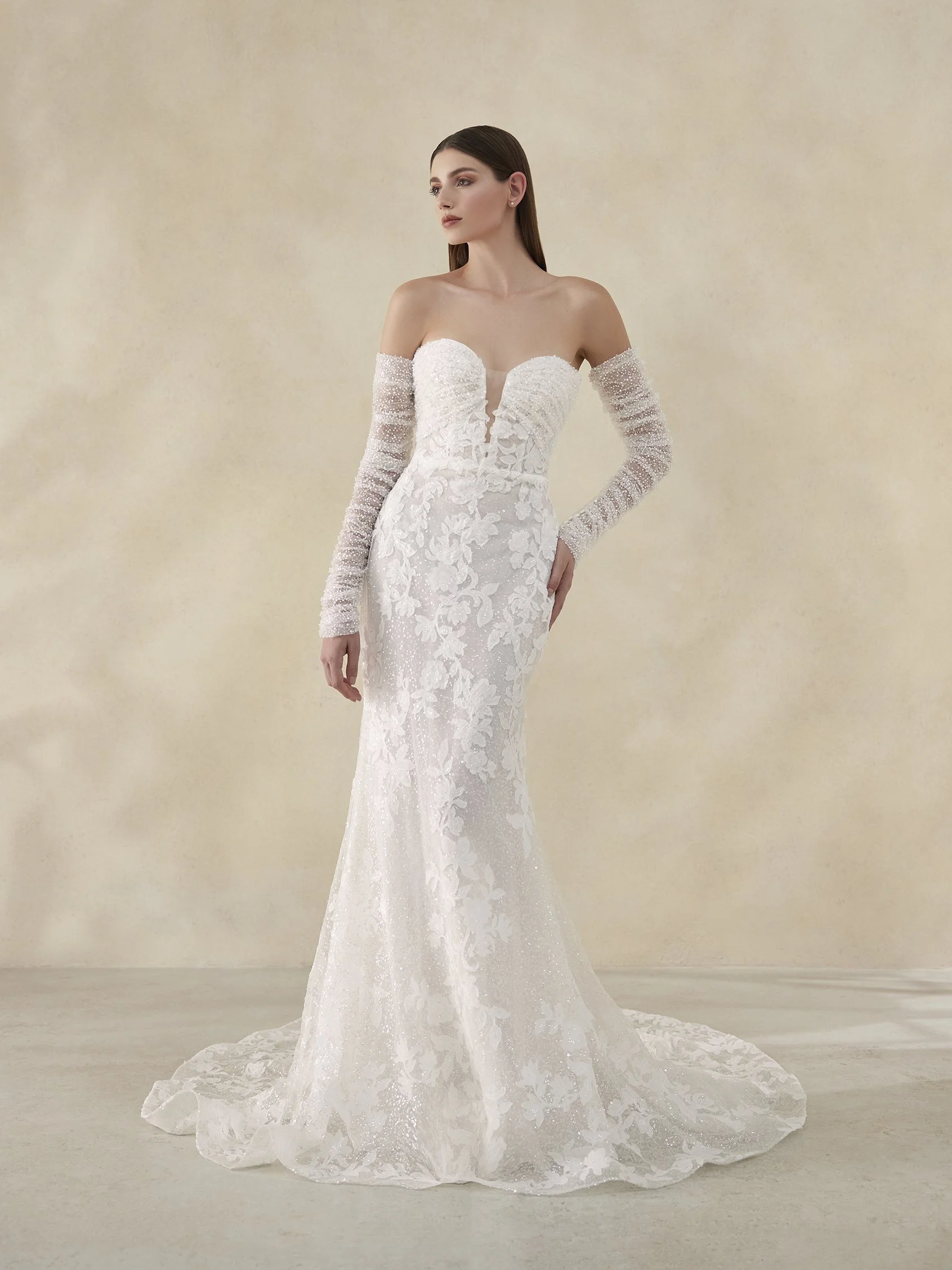 OAKLEY Mermaid wedding dress with detachable sleeves 1 OAKLEY Mermaid wedding dress with detachable sleeves