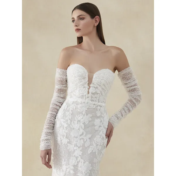 OAKLEY SLEEVES Embroidered tulle sleeves