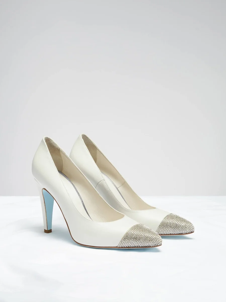 ALSKA SHOE Leather shoes with rhinestones