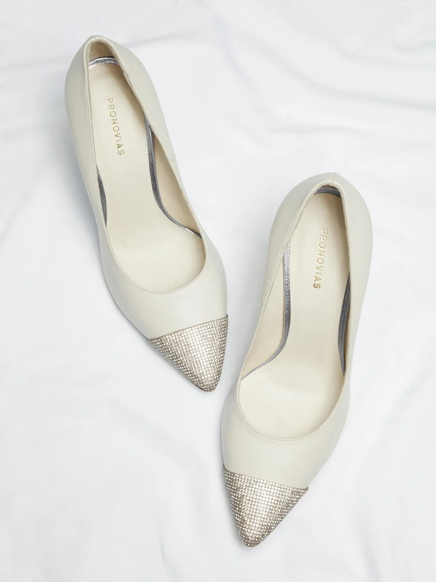 ALSKA SHOE Leather shoes with rhinestones