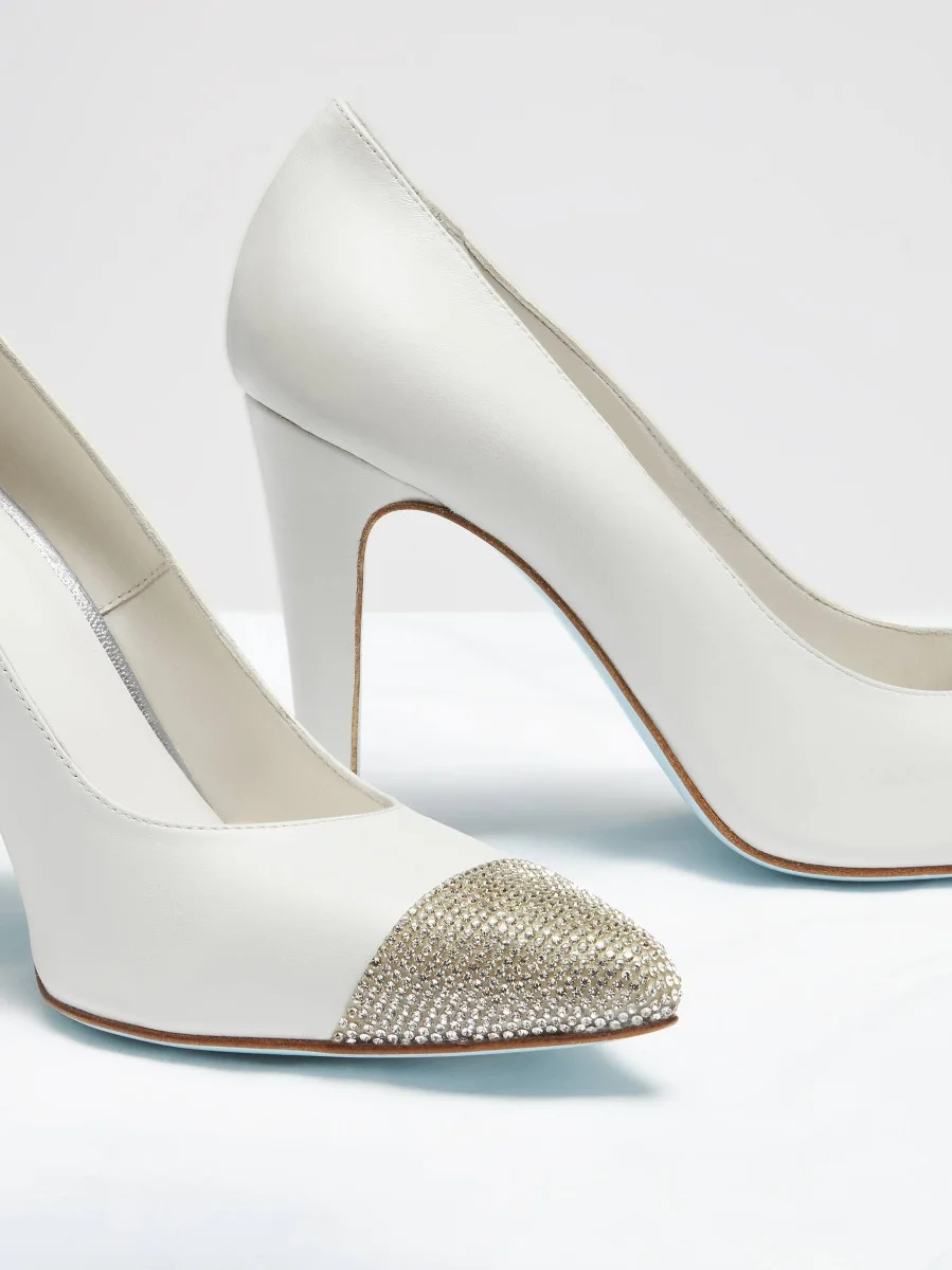 ALSKA SHOE Leather shoes with rhinestones